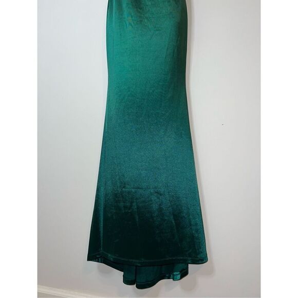 Women’s Girls Formal Emerald Green Maxi Gown Ruched US6 - Picture 2 of 12
